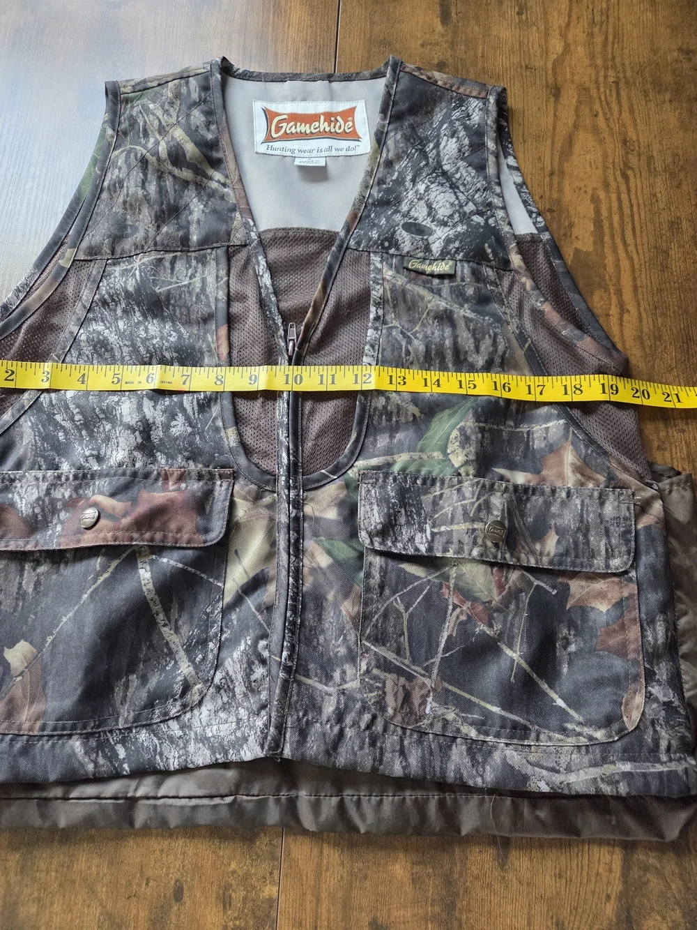 Gamehide Mens Real Tree Camoflauge Edge Hunting Shooting Zip Up Vest Size Large